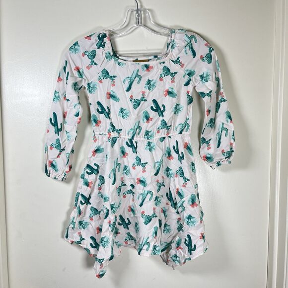 WRANGLER GIRL'S Size SMALL BALLOON SLEEVE CACTUS PRINT DRESS - Picture 2 of 5
